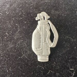 Golf Bag Brooch Silver Tone Unisex Pin 1.5"